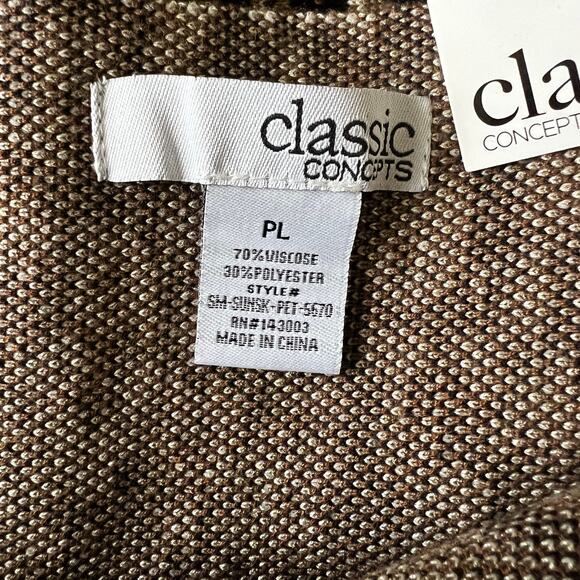 NWT Classic Concepts Mini Skirt Womens LP Brown Leopard Print Knit A-Line Y2K - Picture 4 of 4